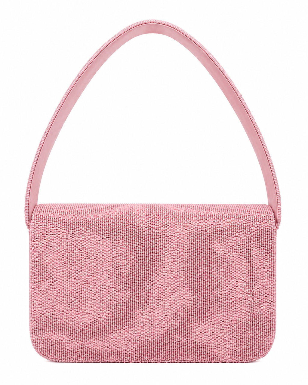 Colorful handbag with wavy boho pattern on a white background (beaded & handmade)