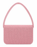 Colorful handbag with wavy boho pattern on a white background (beaded & handmade)