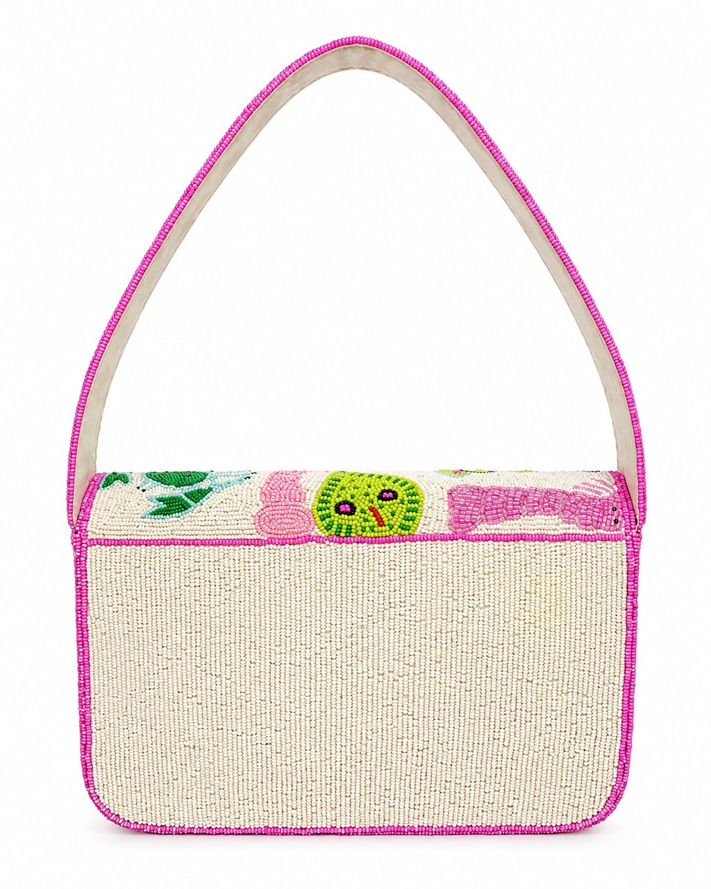 Handbag with colorful sea-themed design on a white background (beaded & handmade)