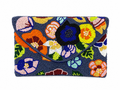 tresboh Colorful beaded clutch with floral patterns on a white background